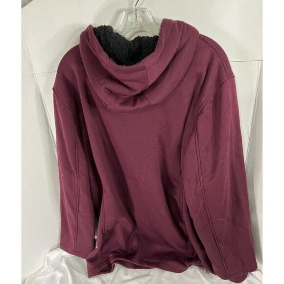 Big Chill Women’s burgundy Sherpa-Lined Hooded Toggle Fleece Jacket 3X NWT - Picture 3 of 4